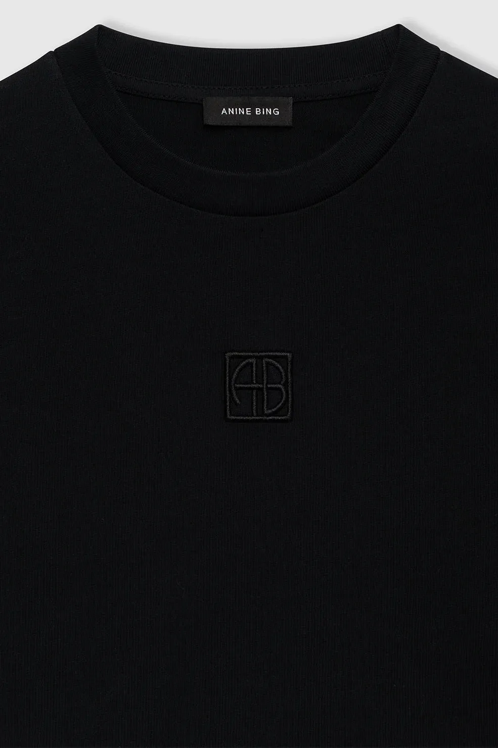 Anine Bing Myers Cropped Tee Framed Monogram