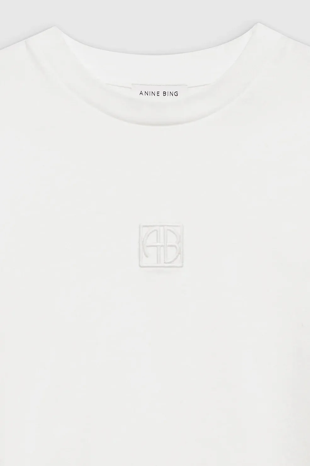Anine Bing Myers Cropped Tee Framed Monogram