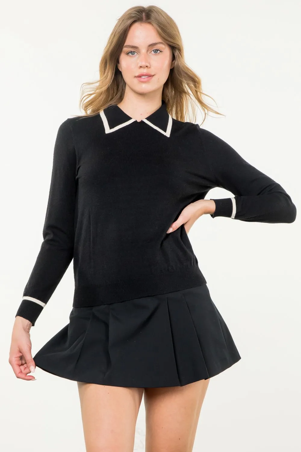 Collared Long Sleeve Sweater - FINAL SALE