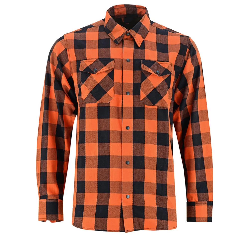 Flannel Shirt - Orange and Black