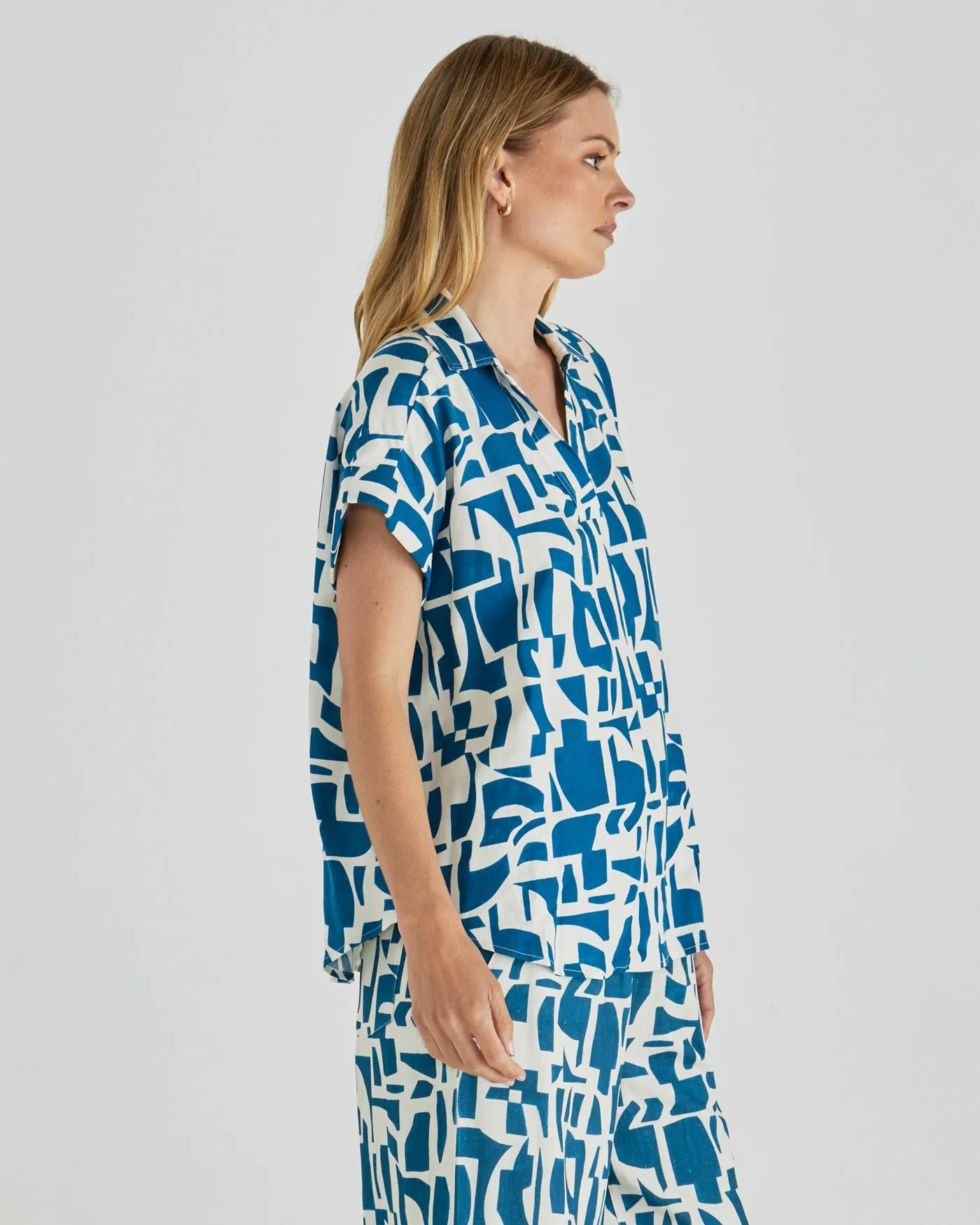 Flores Blouse - Geo Print