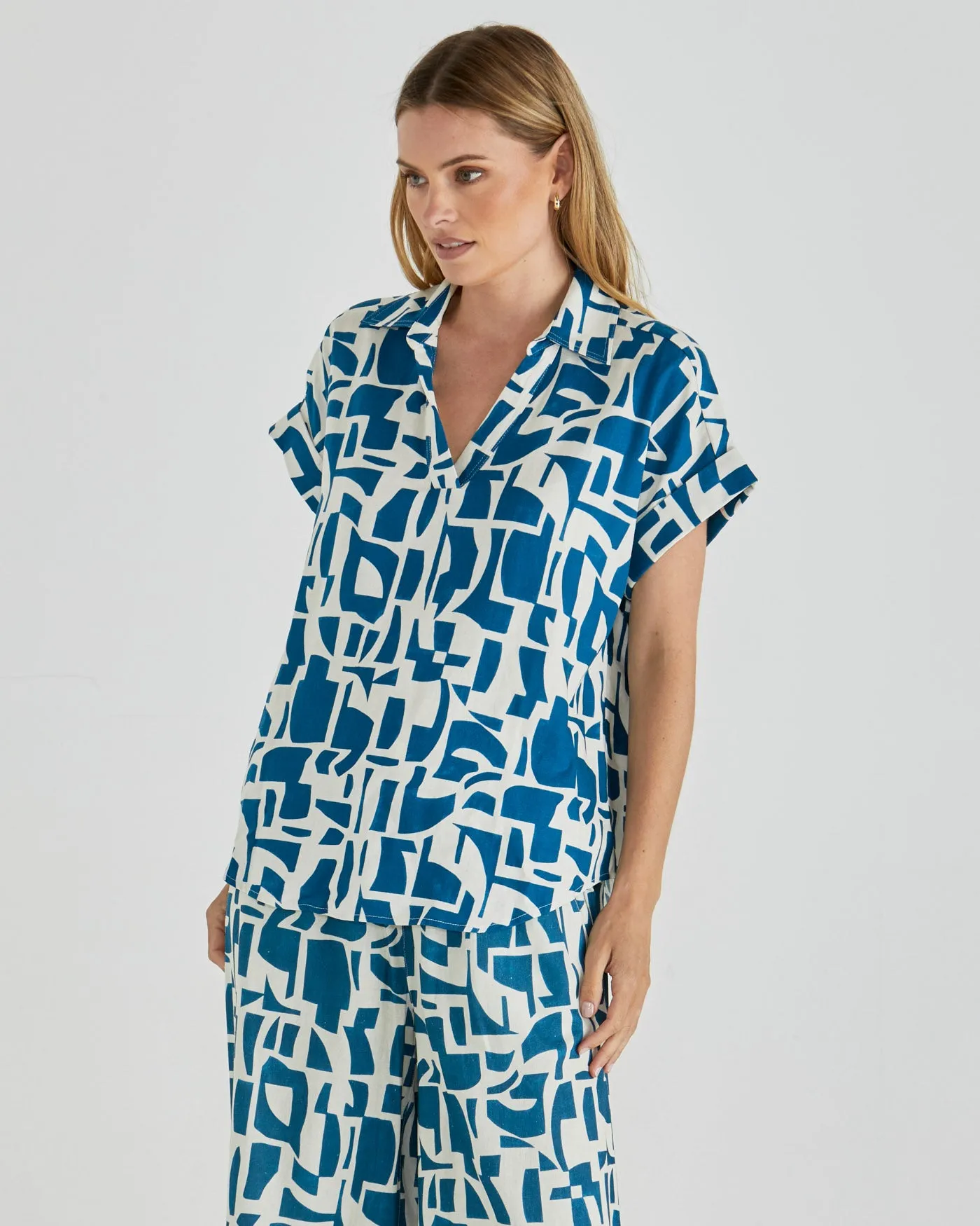 Flores Blouse - Geo Print