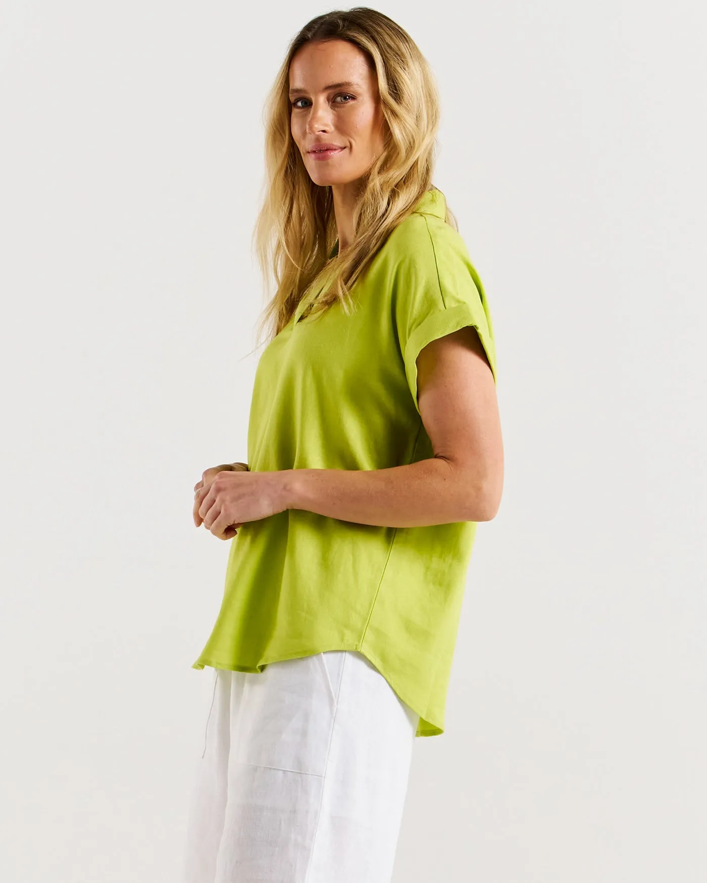 Flores Blouse - Lime Green
