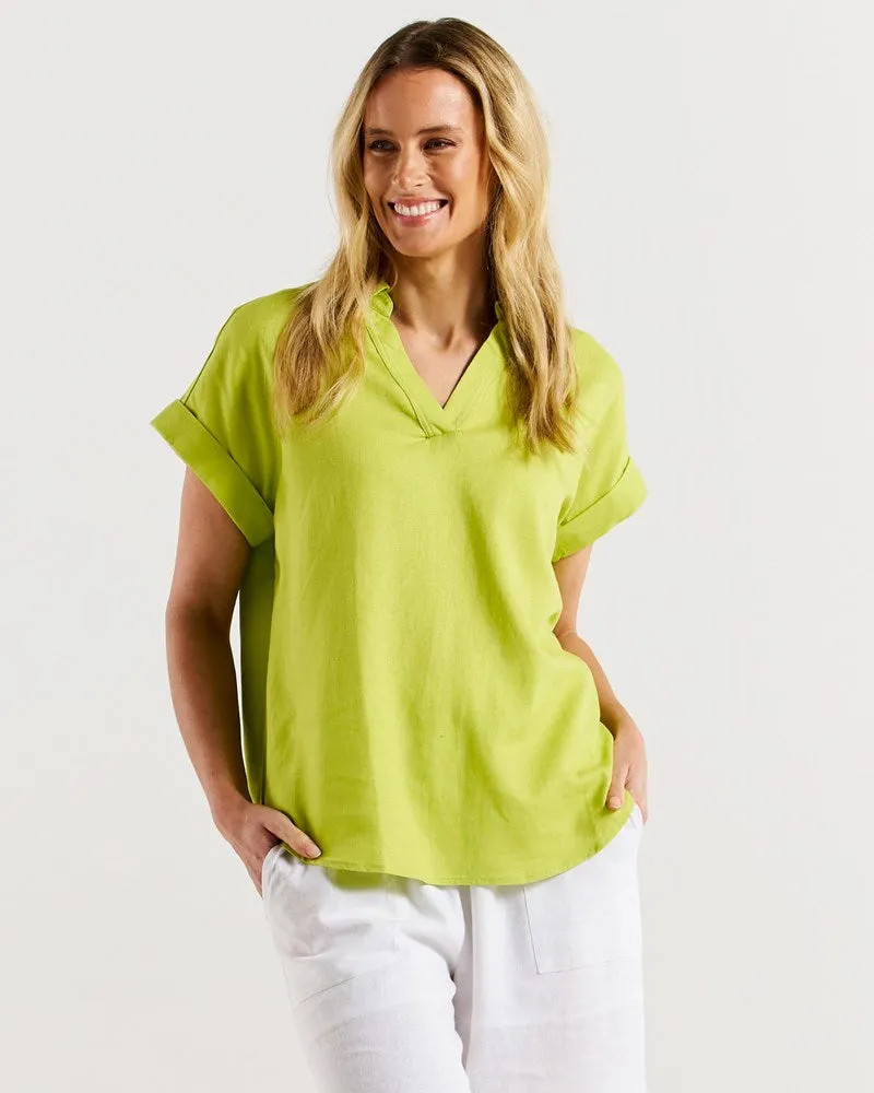 Flores Blouse - Lime Green