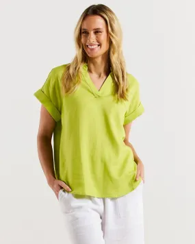 Flores Blouse - Lime Green