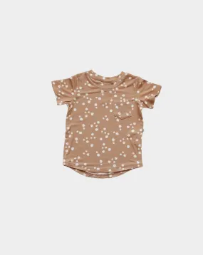 Girl's Pocket Tee in Butterscotch Daisy