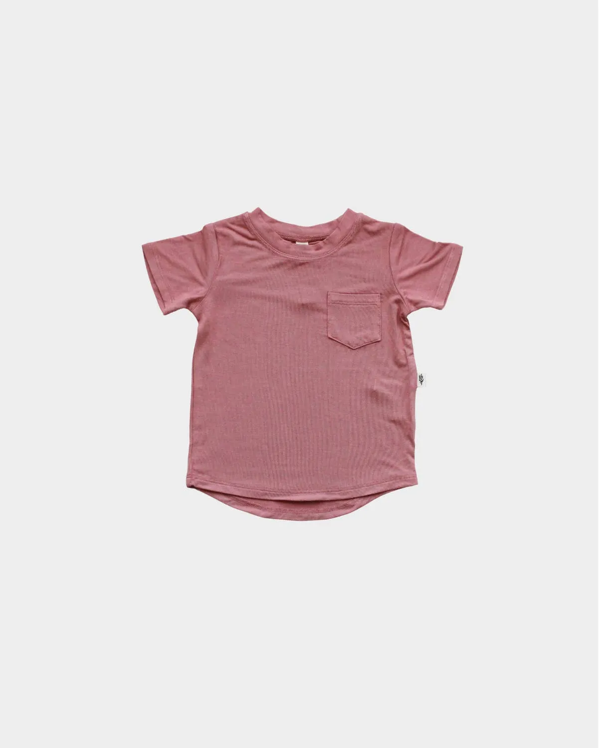 Girl's Pocket Tee in Dark Rose