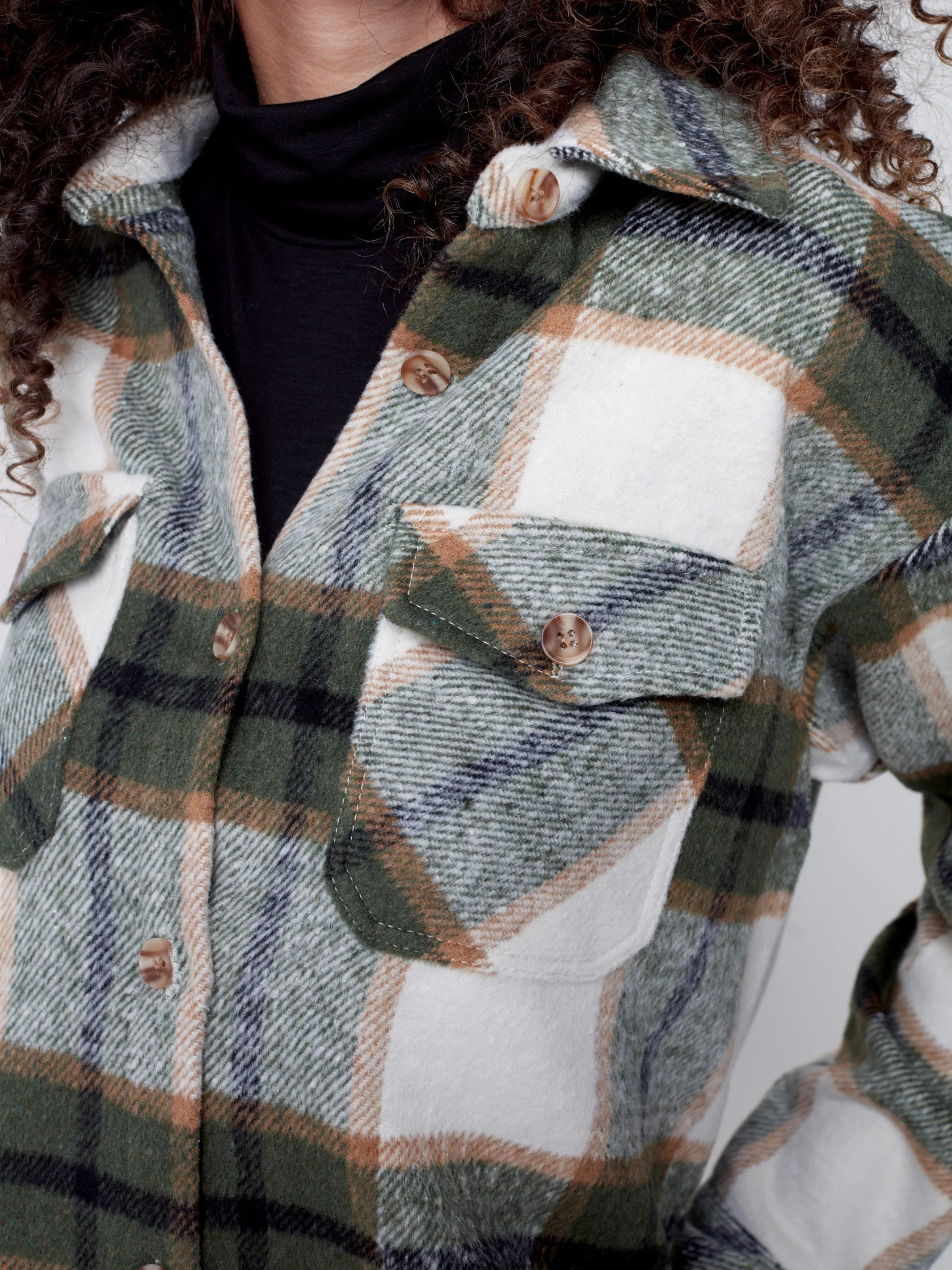 Plaid Flannel Shirt Jacket - Spruce