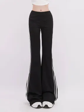Side Slim Stripe Flared Pants Mode