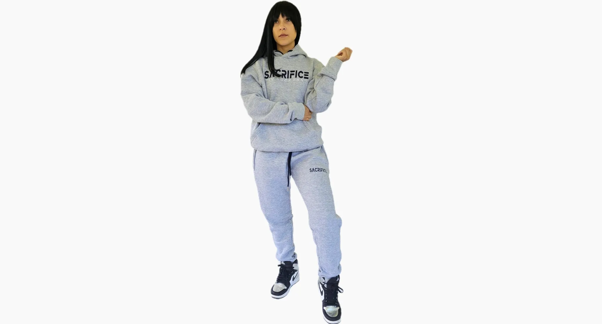 SIGNATURE JOGGING SET   (Gray/Navy Blue/White)