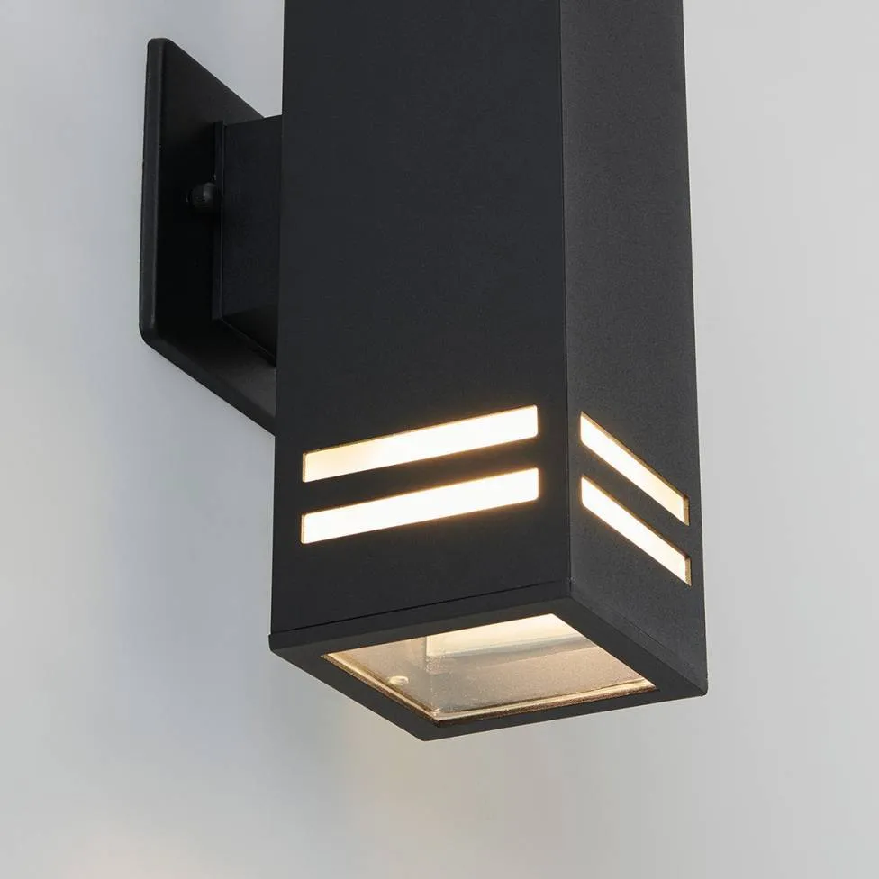 Strike Black Outdoor Wall Light
