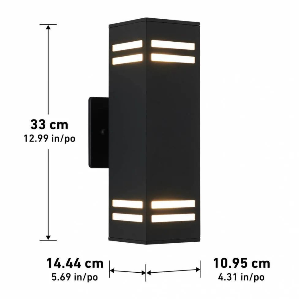 Strike Black Outdoor Wall Light