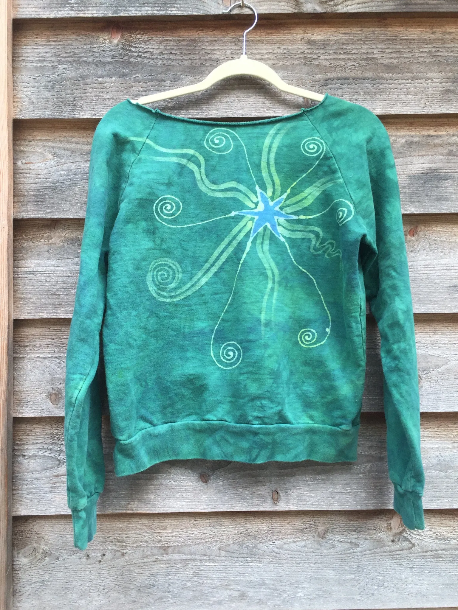 Teal Moon Long Sleeve Batik Cozy Shirt