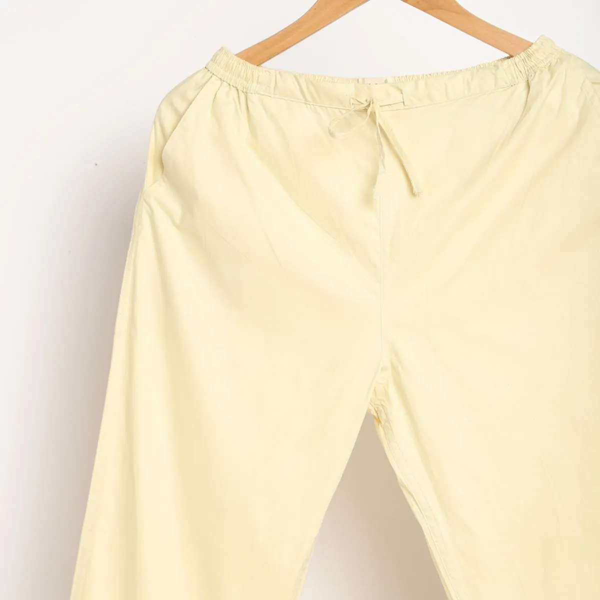 Women's Slim Fit Kurti Pants | Cotton | Comfortable | Light Lemon Yellow