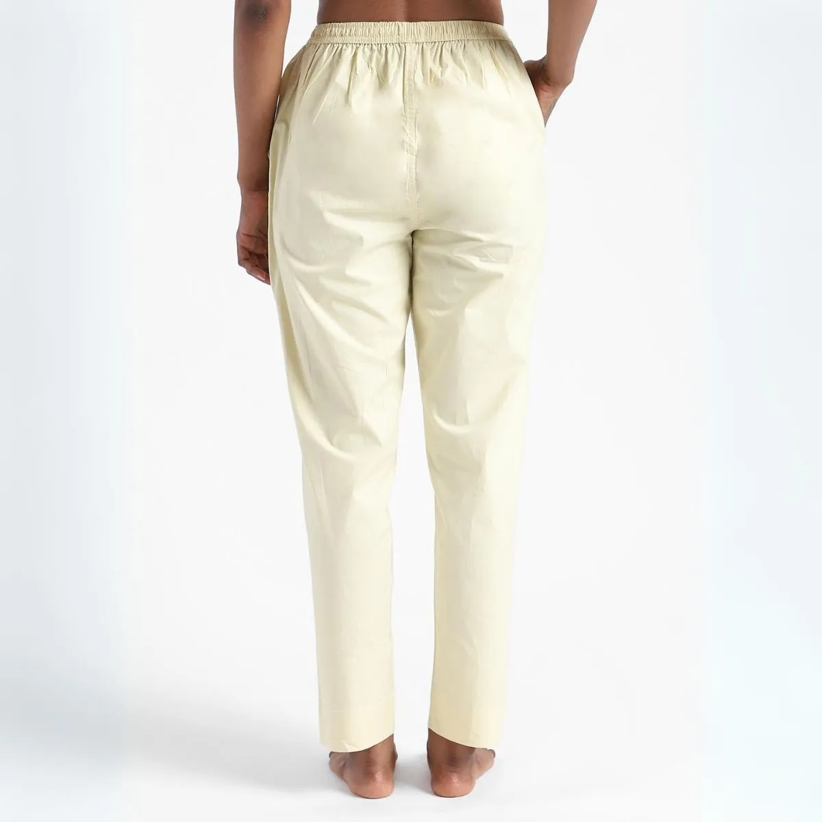 Women's Slim Fit Kurti Pants | Cotton | Comfortable | Light Lemon Yellow
