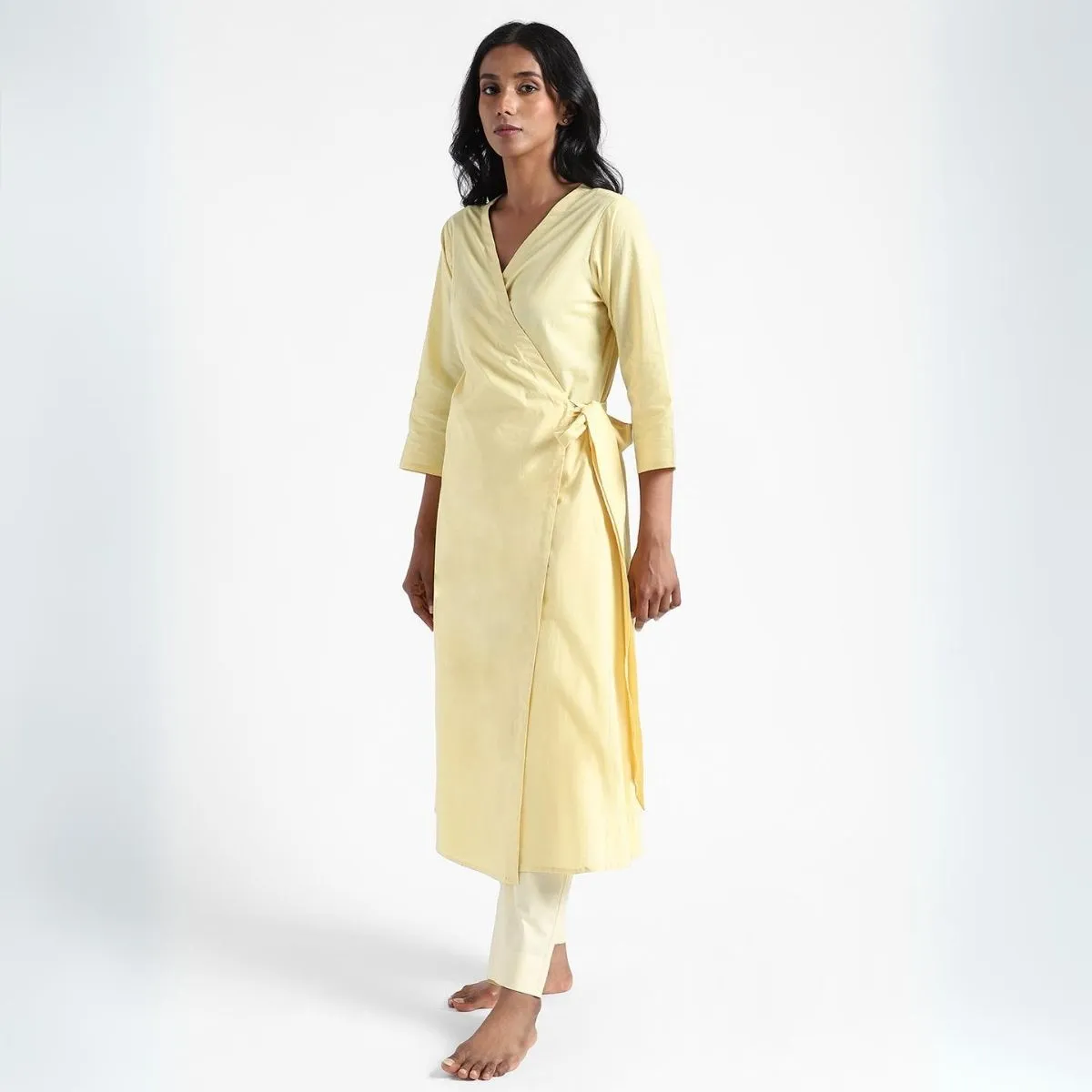 Women's Slim Fit Kurti Pants | Cotton | Comfortable | Light Lemon Yellow